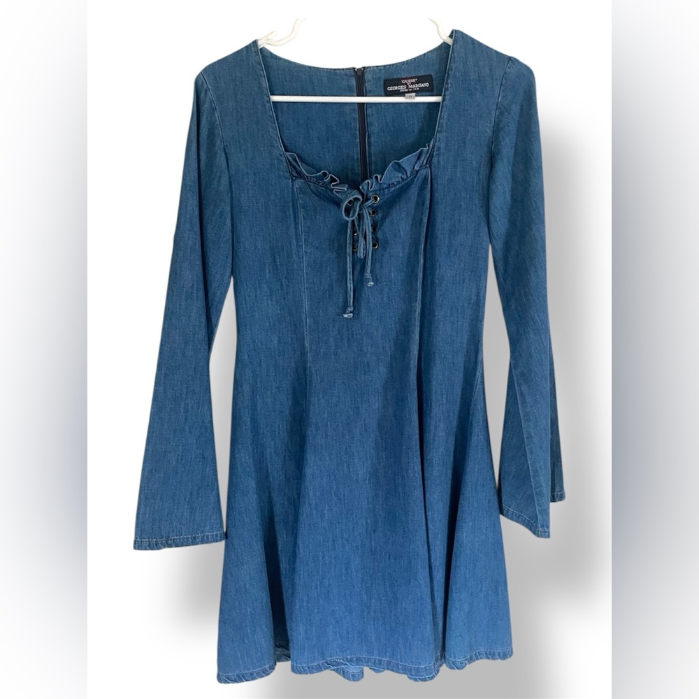 Guess Vintage Denim Dress with Zipper Size 5